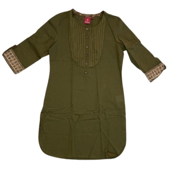 ETHNICITY size medium INDIA Kurta olive color - Picture 3 of 12